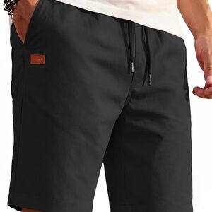 Black Casual Drawstring Shorts